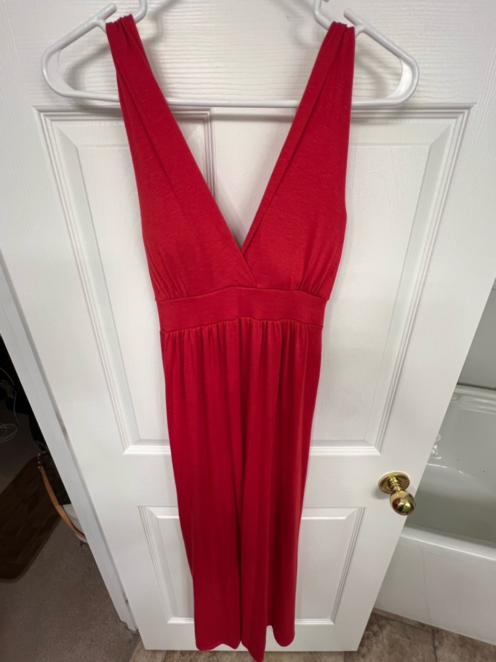 Rue21 V-Neck Red Maxi Dress with Wide Straps